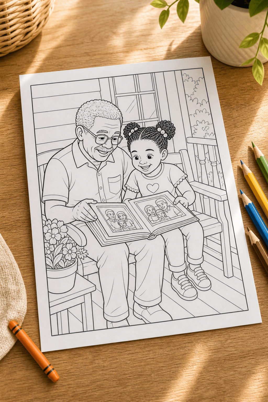 Grandpa And Me Coloring Page product photo